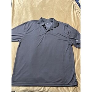 Beverly Hills Polo Club Men's Gray Striped Performance Golf Polo Shirt